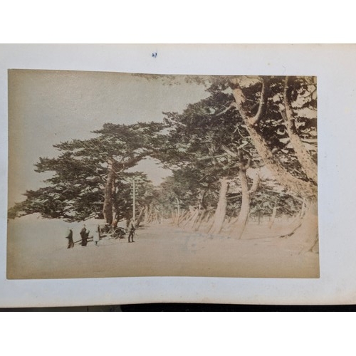 599 - Qty of ephemera to inc a Japanese black lacquered photograph album, likely late 19th or early 20the ... 