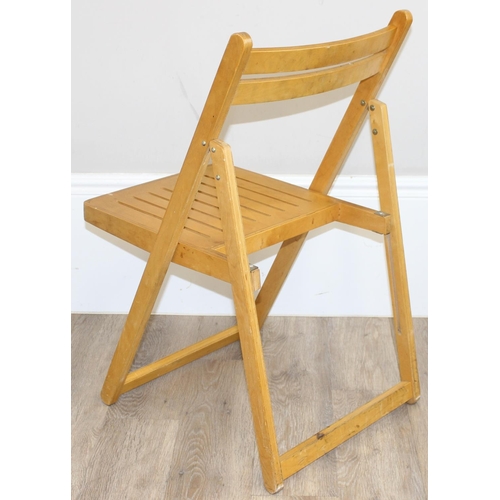 67 - 4 assorted folding wooden chairs, each approx 80cm tall