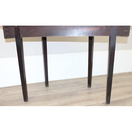 126 - A Georgian mahogany demi-lune side table with square tapered legs, approx 107cm wide x 54cm deep x 7... 