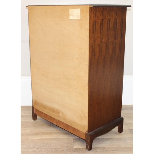 129 - A retro Stag 2 over 3 over 2 chest of drawers, approx 82cm wide x 47cm deep x 112cm tall