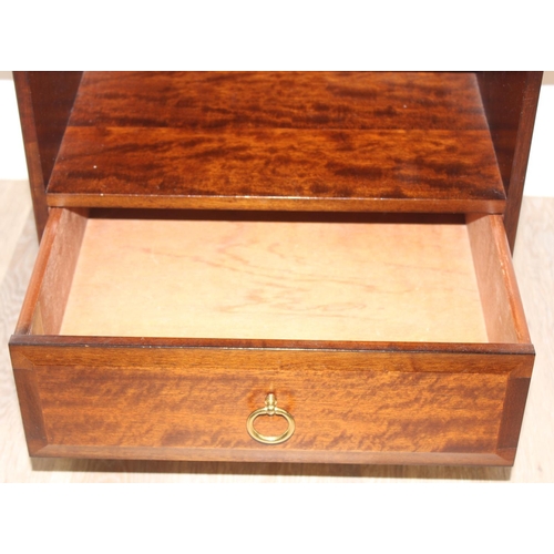 132 - A set of 3 retro Stag bedside cabinets or stands with a single drawer, each approx 52cm wide x 47cm ... 