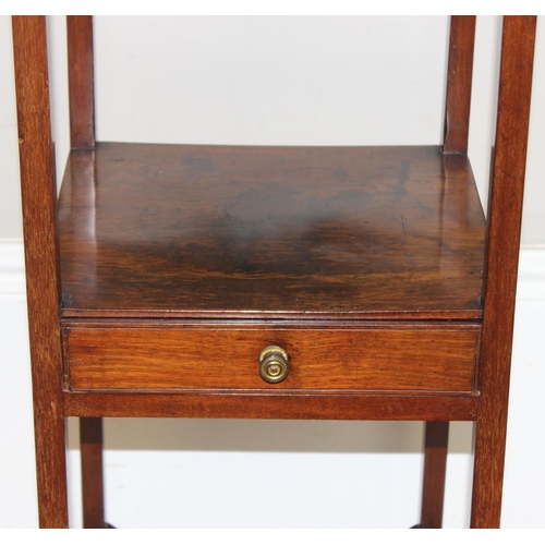 38 - A 19th century mahogany bedside table or night stand with single drawer, approx 35cm wide x 35cm dee... 