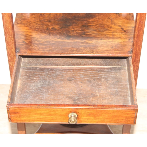 38 - A 19th century mahogany bedside table or night stand with single drawer, approx 35cm wide x 35cm dee... 