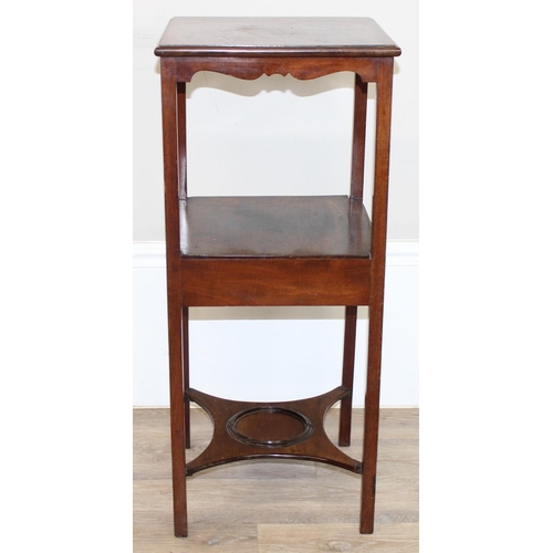 38 - A 19th century mahogany bedside table or night stand with single drawer, approx 35cm wide x 35cm dee... 