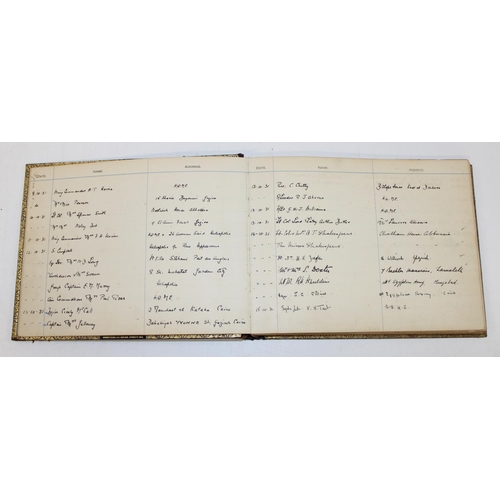 506 - Air House, Cairo - a leather bound visitors or guest book from the years 1931-1934, various military... 