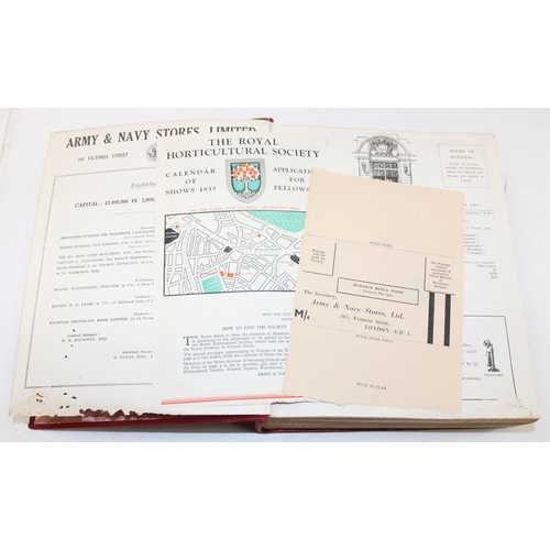 509 - Army & Navy Stores Limited 1935-1936 Price List, bound in red leather with gilt decoration, lots of ... 