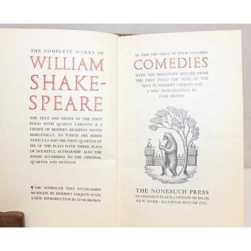 522 - The Complete Works of William Shakespeare Published by The Nonesuch Press, London, 1953, 4 volumes w... 