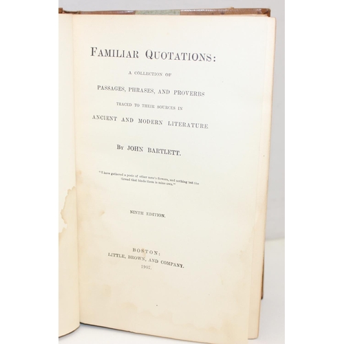 523 - 5 assorted antique American published Poetry and Literature books to inc Familiar Quotations by John... 