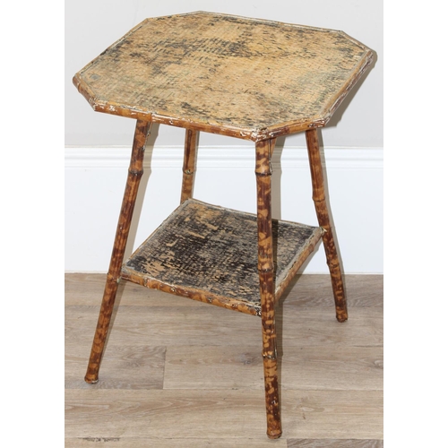 16 - A 19th century Aesthetic Movement period bamboo side table with octagonal top, approx 52cm wide x 51... 