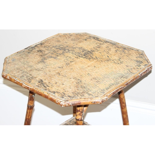 16 - A 19th century Aesthetic Movement period bamboo side table with octagonal top, approx 52cm wide x 51... 