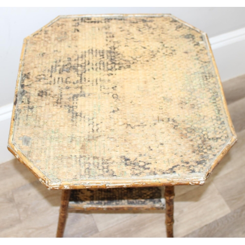 16 - A 19th century Aesthetic Movement period bamboo side table with octagonal top, approx 52cm wide x 51... 