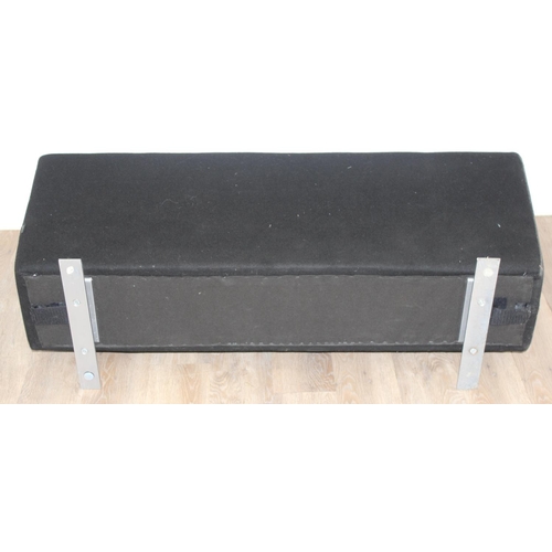 47 - Edge Design Tandem Bench, a good quality modern black upholstered bench with flat steel feet, approx... 