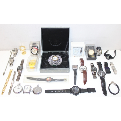 1350 - Qty of assorted watches and a Waterford Crystal clock