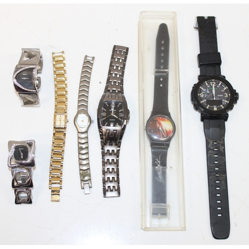 1350 - Qty of assorted watches and a Waterford Crystal clock