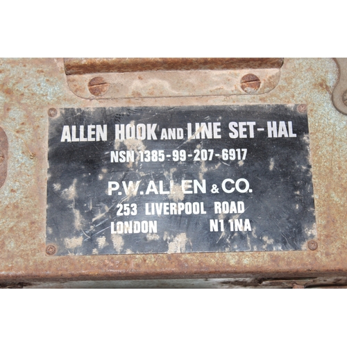 1401 - Two vintage steel boxes with bomb-disposal hooks etc