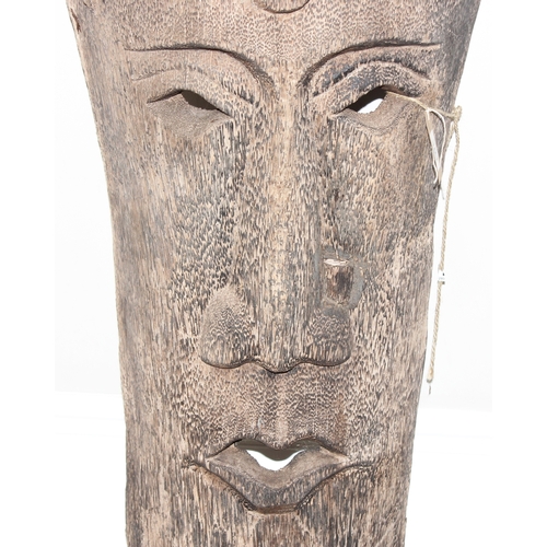 301 - A very large vintage carved wooden tribal mask sculpture, believed to be palm wood and possibly from... 