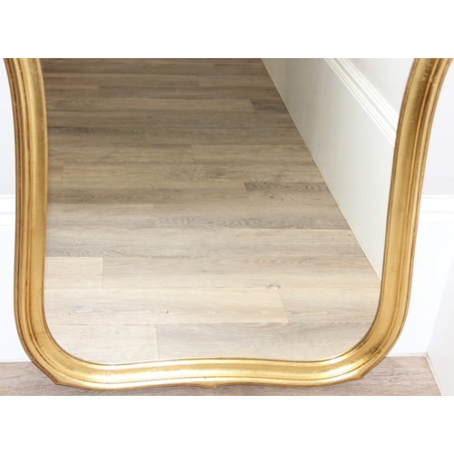 356 - An antique style gilt framed shield shaped wall mirror, approx 109cm x 70cm