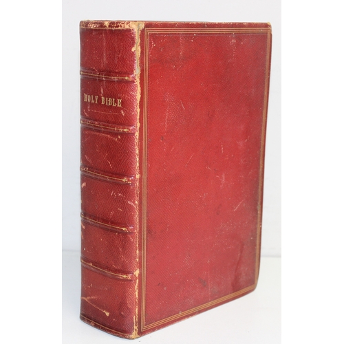 535 - Qty of assorted antique and later leather bound books to inc 19th century bibles, Petit Larousse etc