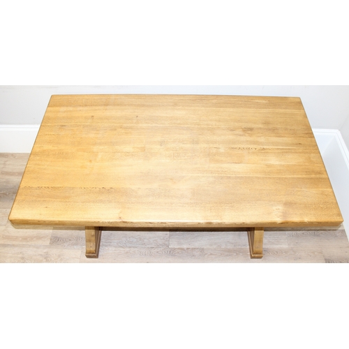 53 - A superb quality oak table with X frame base, complete oak construction, seemingly unmarked, approx ... 