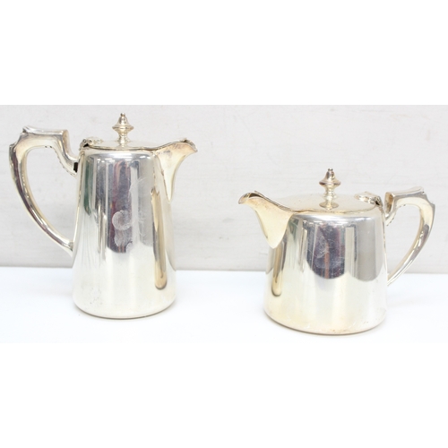 1032 - 2 mid-century silver plated tea sets, a 4 piece by Harrison Brothers & Howson and a 3 piece by James... 