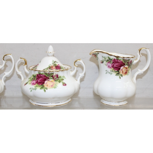 1605 - Qty of Royal Albert Old Country Roses tableware to incl coffee pot, milk jugs, tea cups and saucers,... 