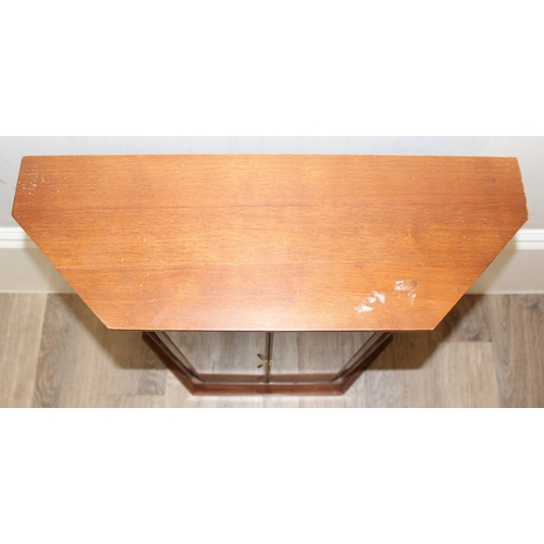 271 - 20th century small glazed wooden table-top display unit, approx 59cm x 18cm 74cm