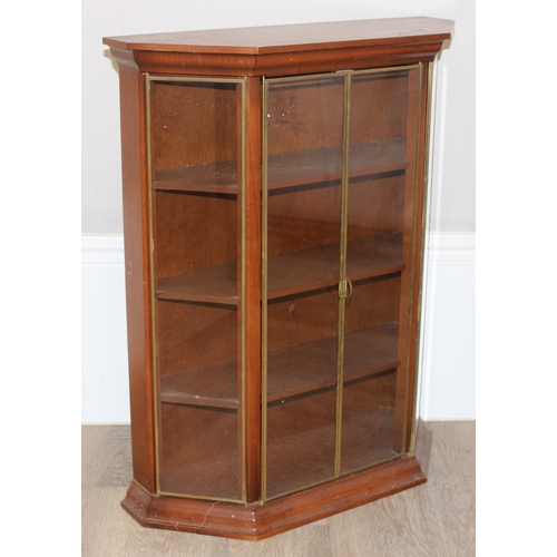 271 - 20th century small glazed wooden table-top display unit, approx 59cm x 18cm 74cm