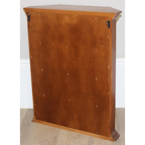 271 - 20th century small glazed wooden table-top display unit, approx 59cm x 18cm 74cm