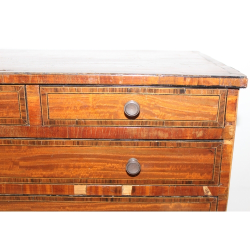 276 - Antique small or miniature mahogany 2 over 3 chest of drawers or collectors chest, possibly and appr... 