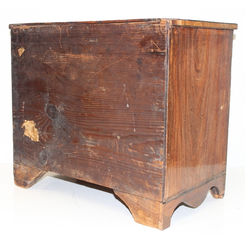 276 - Antique small or miniature mahogany 2 over 3 chest of drawers or collectors chest, possibly and appr... 