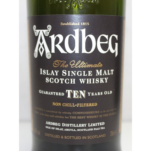 1458 - Boxed 70cl bottle of Ardbeg Islay 10 year old single malt Scotch whisky