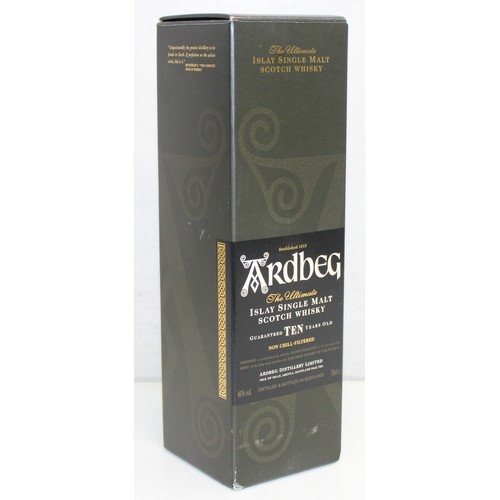 1458 - Boxed 70cl bottle of Ardbeg Islay 10 year old single malt Scotch whisky