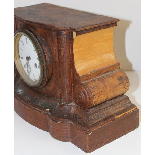 1358 - Mix of antique and later mantel clocks, to incl slate-cased, anniversary, Napoleon Hat clock and oth... 