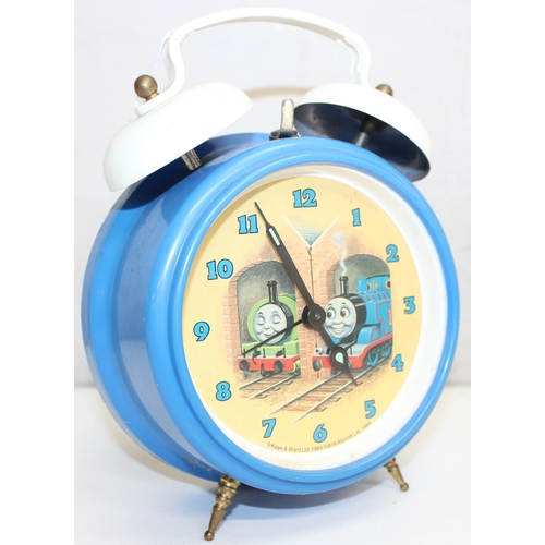 1359 - 4 vintage children's wind-up alarm clocks to incl Mickey Mouse, Mr. T, Thomas the Tank Engine and No... 