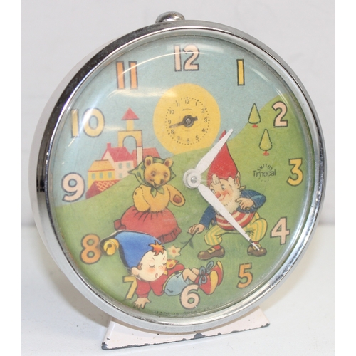 1359 - 4 vintage children's wind-up alarm clocks to incl Mickey Mouse, Mr. T, Thomas the Tank Engine and No... 