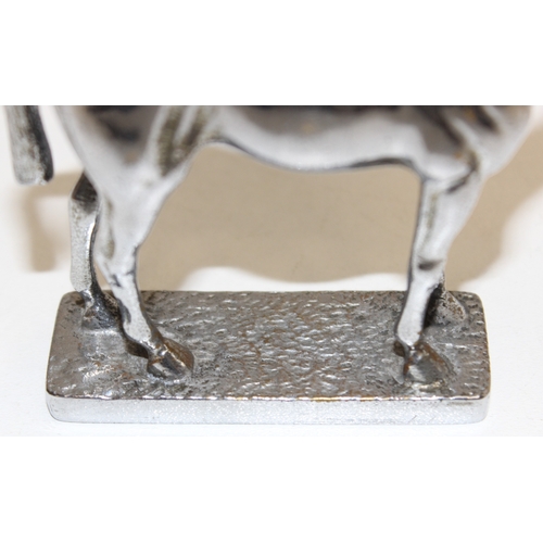 1465 - An early 20th century chrome-plated racing horse car mascot, possibly by Louis Lejeune, approx 11cm ... 