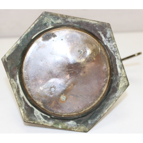 1467 - An early 20th century novelty desk top cigar cutter on hexagonal tray in the form of a Martin Brothe... 