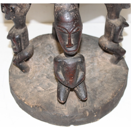 1613 - A large unusual African carved wooden item, believed to be a carved wooden medicine pot by the Dogon... 