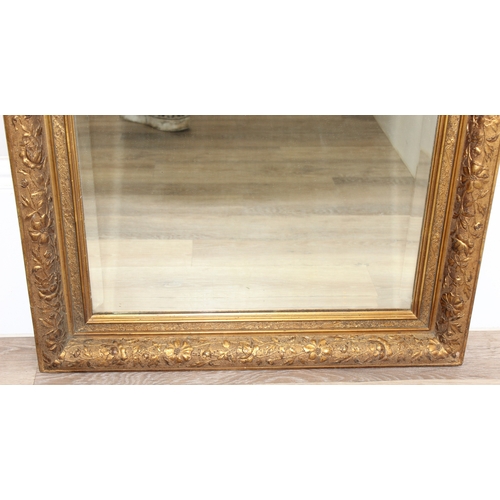 367 - An antique gilt framed wall mirror with bevelled glass panel, approx 85cm x 75cm