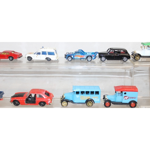 603 - Qty of Die cast scale model vehicles to incl Corgi, Hot Wheels etc, many with advertising such as Mc... 