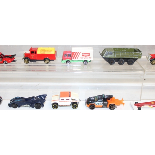 603 - Qty of Die cast scale model vehicles to incl Corgi, Hot Wheels etc, many with advertising such as Mc... 