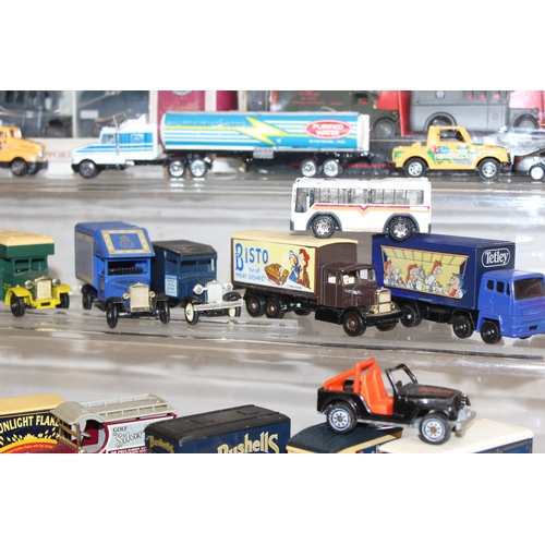 605 - Large qty of scale model vehicles, many in original packaging, mostly Lledo, some with advertising