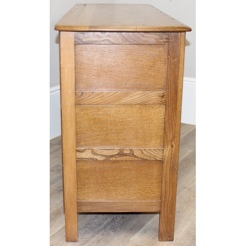 43 - Ercol old colonial range sideboard consisting of 4 drawers and 2 cupboards, approx 147cm wide x 50cm... 