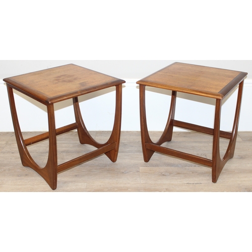 7 - G-Plan retro nest of tables, a larger table with 2 smaller under, the larger table approx 100cm wide... 