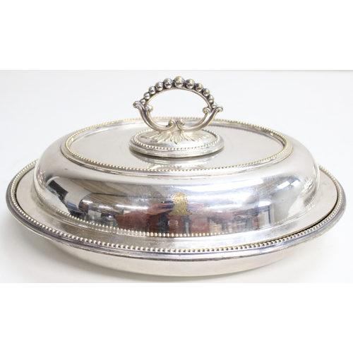 1101 - 5 assorted antique and later serving and entree dishes, a mixture of silver plate and Sheffield plat... 