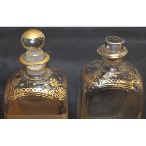 1487 - Qty of assorted 19th century and later glassware, to incl gilt decanters, small dishes, liqueur glas... 