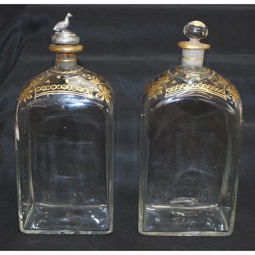 1487 - Qty of assorted 19th century and later glassware, to incl gilt decanters, small dishes, liqueur glas... 