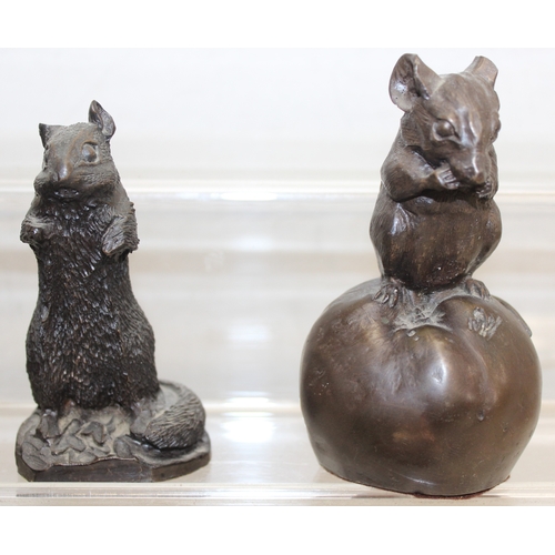 1645 - 8 various resin carved wood effect figures to include woodland animals, largest approx 12cm tall