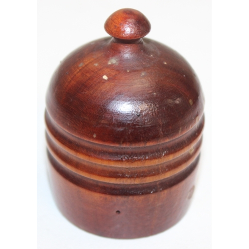 1649 - 2 Eastern European carved drink flasks with leather strapping, largest approx 27cm tall