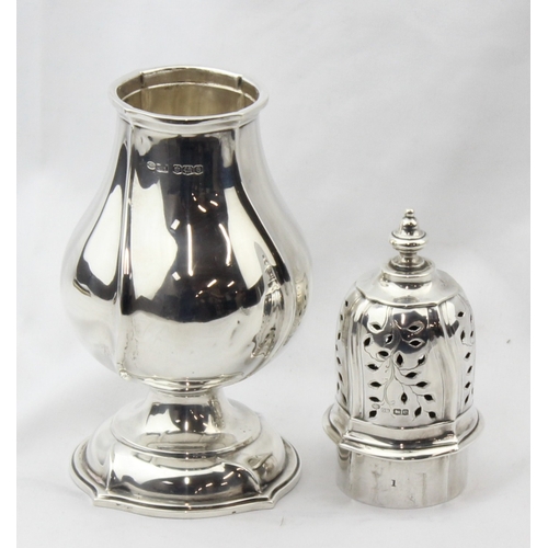 1062 - An extremely large Georgian style silver sugar castor, Sheffield 1922 by Harrison Brothers & Howson ... 